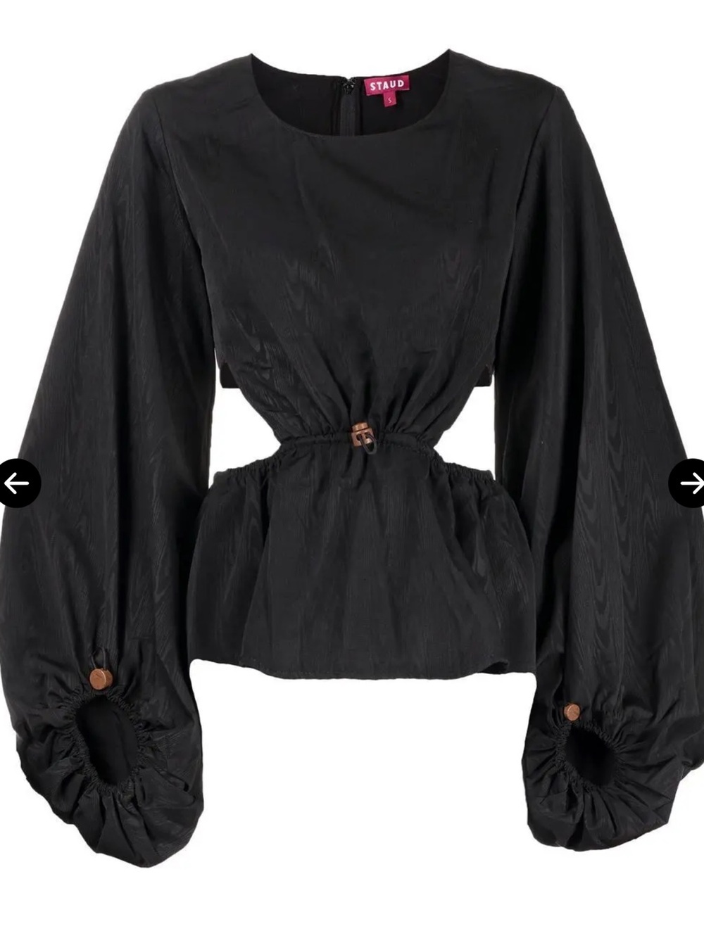 STAUD Ivy Drawcord Balloon Sleeve Top - Picture 4 of 10